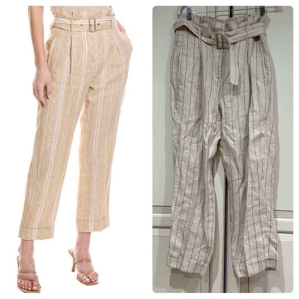 Peserico
pinstriped linen cropped trousers (17)